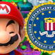 Mario winks at the FBI logo.